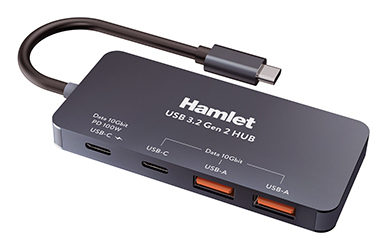 Hub USB Hamlet XHUB 432C 10G Y 3.2 Black