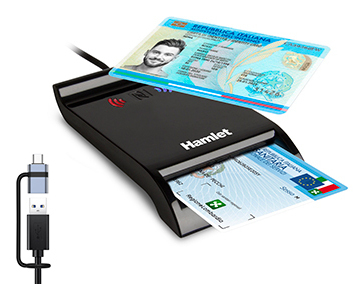 Lettore smart card Hamlet HUSCR NFCX CIE 3.0 Black