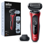 BRAUN - Rasoio barba Braun 61 R1200S SERIES 6 SensoFlex Red e Black