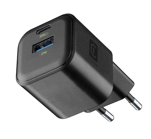 Caricabatterie Cellular Line ACHGANENTRY2PD30WK MULTI 30W GaN+ Black