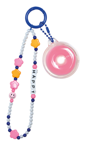 Happy charms braccialetto happy moschettone blu + lip gloss bubble gum
