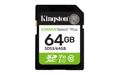 Scheda di memoria Kingston SDS3 64GB CANVAS SELECT PLUS