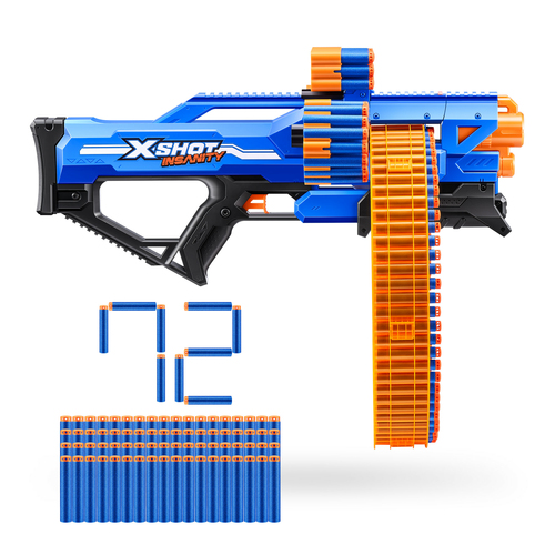 Fucile blaster Zuru ZUR36609 XSHOT Mitragliatore Insanity Mad Mega Bar