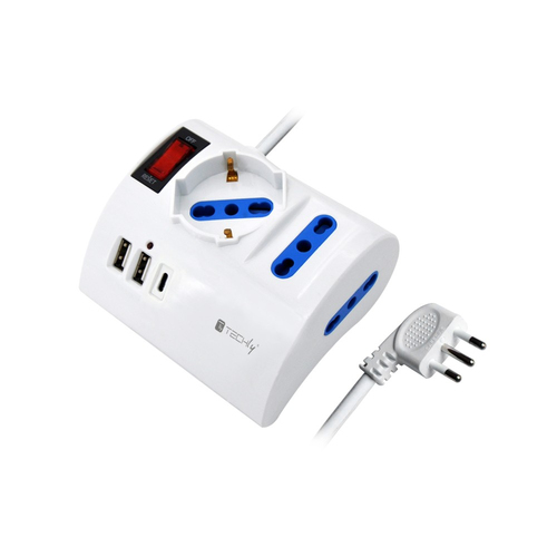 Multipresa tavolo Techly IUPS-PCP-3DESK-USBC 10/16A Bianco