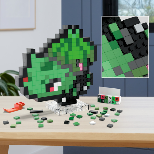 Costruzioni Mega Bloks HTH75 POKÉMON Pixel Art Bulbasaur con base