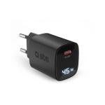 SBS - Caricabatterie Sbs TETRGANLCD1C45K LCD WALL CHARGER Black