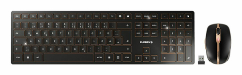 Tastiera e mouse Cherry JD 9100IT 2 DW 9100 SLIM Black e Gold