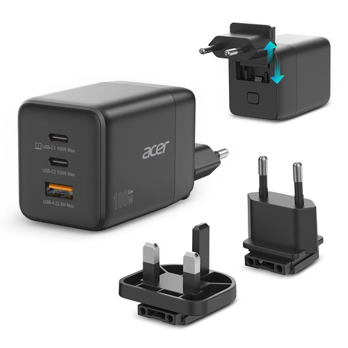 Caricabatterie Acer HP DSCAB 019 100W GaN Black