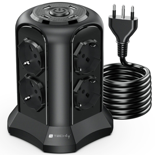 Presa filtrata Techly 620553 IUPS PCP TOWER02 Black
