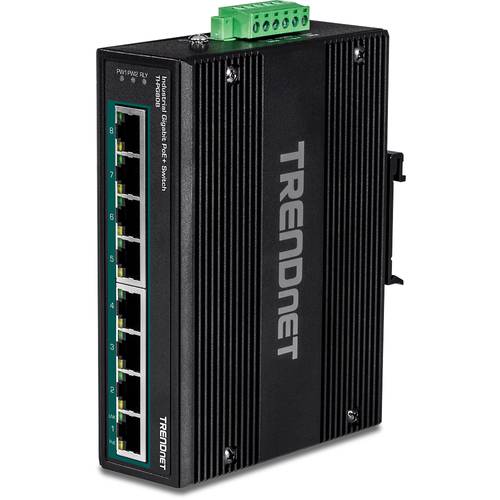 Switch di rete Trendnet TI PG80B INDUSTRIAL su guida DIN Black