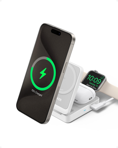 Caricabatterie Anker B2557321 MAGGO Charging Station Foldable 3in1 Whi