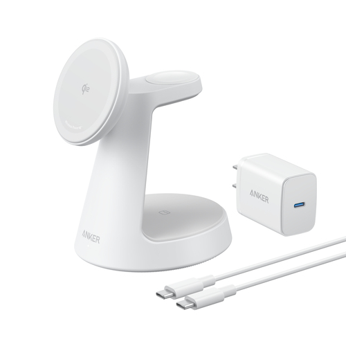 Caricabatterie Anker B25M4G21 MAGGO Charging Station 3in1 White