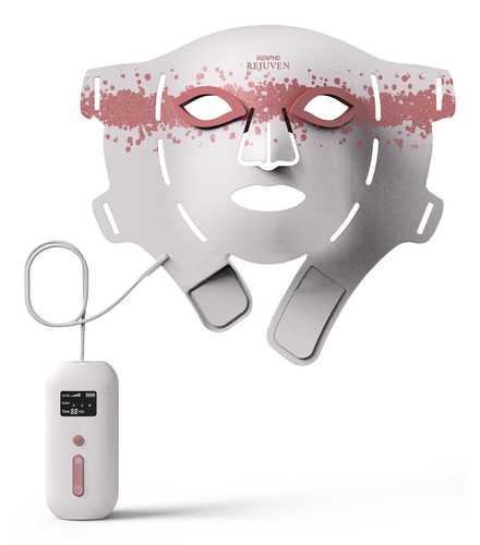 Maschera led Renpho PEU E 100B1 Artemis Blush 4in1 White e Pink