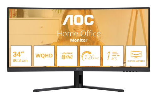 Monitor Aoc CU34B3E HOME OFFICE Curvo Black