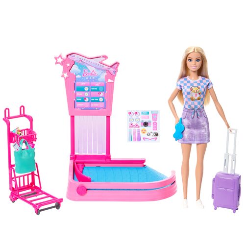 Set bambola Mattel JMJ49 BARBIE Aeroporto ritiro bagagli