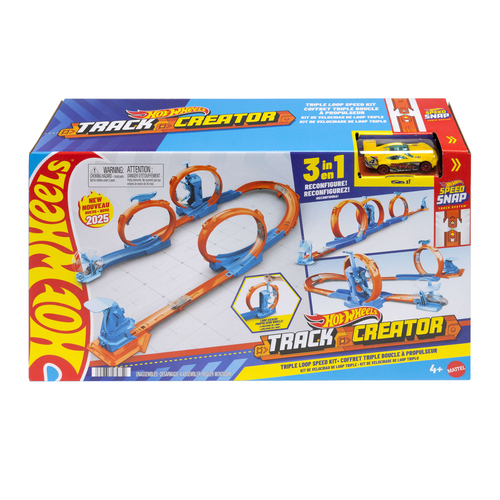 Playset Pista Triplo Loop con Speed Snap Track auto 1:64 Mattel JDW39 