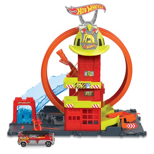 Playset Pista Super Loop Fire Station  Mattel HKX41 HOT WHEELS CITY