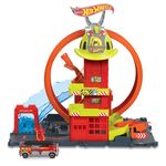 Mattel - Playset Pista Super Loop Fire Station  Mattel HKX41 HOT WHEELS CITY