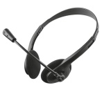TRUST - Trust ZIVA CHAT HEADSET, Cablato, Musica e Chiamate, 70 - 20000 Hz, 45 g, Auricolare, Nero