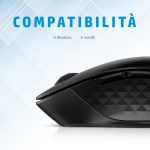 HP - HP Mouse wireless multi-dispositivo 430, Ambidestro, Ottico, RF senza fili + Bluetooth, 1200 DPI, Nero
