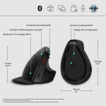 HP - HP Mouse wireless ergonomico 920, Mano destra, Design verticale, Bluetooth + USB Type-A, 4000 DPI, Nero