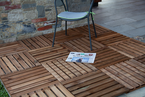 Esterni da Vivere Mattonella 50x50x3.5 cm, pavimento in legno