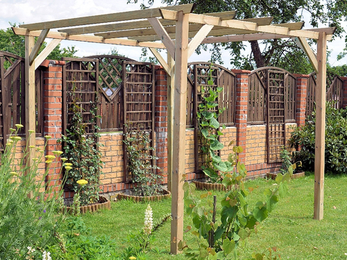 Esterni da Vivere Pergola Eco, 300 x 300 x 240 cm, palo e telaio per strutture da giardino