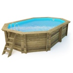Edv casette - Esterni da Vivere AC/PIO486336, Piscina con bordi, Bambini e adulti, Scala, Blu, Legno
