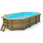 Edv casette - Esterni da Vivere AC/PIO657407, Piscina con bordi, Bambini e adulti, Scala, Blu, Legno