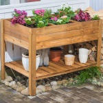 Edv casette - Esterni da Vivere Orto apple medium, 120 x 80 x 88 cm, 35 kg, fioriera, Tavolo con vaso, Libera installazione, Legno di pino, Legno, Rettangolo, Esterno