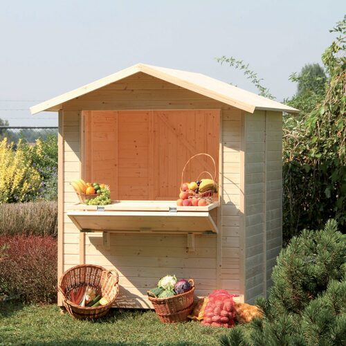 Esterni da Vivere Casetta di legno in Abete grezzo non trattato, 170x175cm, casetta da giardino