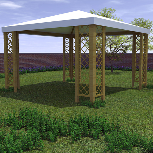 Esterni da Vivere Gazebo con Grigliati, 3000 x 3000 mm, gazebo