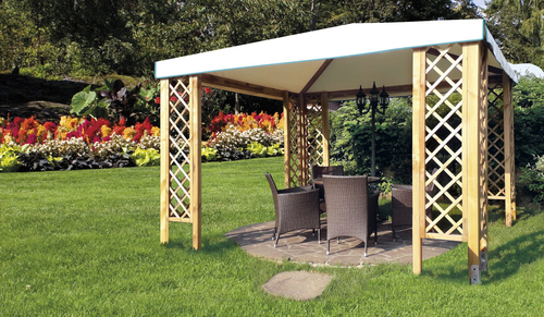 Esterni da Vivere Gazebo con Grigliati, 3600 x 3000 mm, gazebo