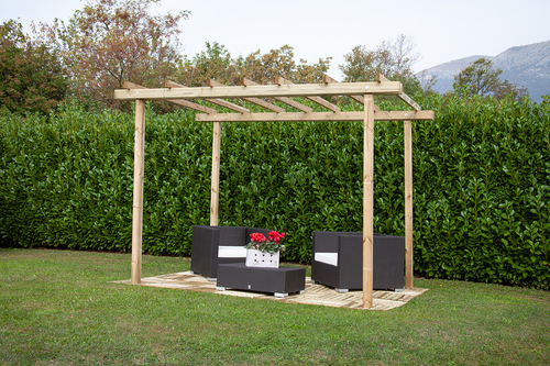Esterni da Vivere Pergola, 2400 x 2400 mm, pergolato, graticcio e ombrellone da giardino