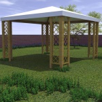 Edv casette - Esterni da Vivere Gazebo con Grigliati, Bianco, Legno, Tetto a due spioventi, Cloruro di polivinile (PVC), Legno, 3040 mm, 3040 mm