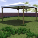 Edv casette - Esterni da Vivere Gazebo, Bianco, Legno, Tetto a due spioventi, Cloruro di polivinile (PVC), Legno, 3040 mm, 3040 mm