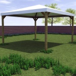 Edv casette - Esterni da Vivere Gazebo, Bianco, Legno, Tetto a due spioventi, Cloruro di polivinile (PVC), Legno, 3600 mm, 3000 mm