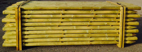 Esterni da Vivere Pali Impregnat con Puntai, Pino Nordico, Ø5cm, 2m, Recinzione da giardino