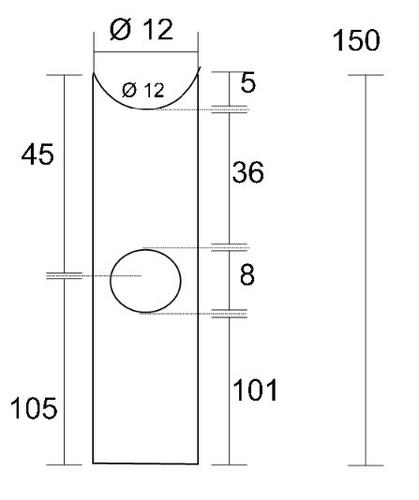 Esterni da Vivere Pali Impregnati, Pino Nordico, 1 Foro, Incavo, Ø12cm, 1.5m, Recinzione da giardino