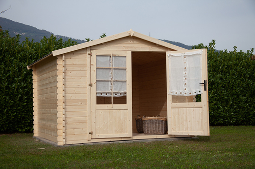Esterni da Vivere Casetta Siviglia di legno in Abete grezzo non trattatto, 250x250cm, casetta da giardino