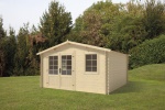 Edv casette - Esterni da Vivere Abete grezzo non trattato, 13.84m², 4x4m, casetta da giardino, Casetta in legno, Doppia, Tetto con struttura ad A, Marrone, Legno, Legno