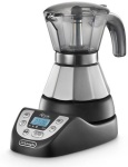 DELONGHI - DeLonghi Alicia Plus EMKP 21.B, Boccale per moca elettrico, Caffè macinato, 450 W, Nero, Acciaio inossidabile