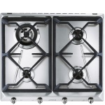 SMEG - Smeg SRV564GH3, Acciaio inossidabile, Da incasso, 60 cm, Gas, Acciaio inossidabile, 4 Fornello(i)
