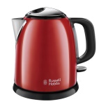 RUSSELL - Russell Hobbs 24992-70, 1 L, 2400 W, Nero, Rosso, Plastica, Acciaio inossidabile, Indicatore del livello dell'acqua, Arresto di sicurezza contro il surriscaldamento