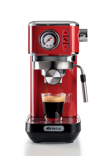 ARIETE 1381-13    MACCH CAFFE POLV/CIALDE METAL MANOMETRO ROSSA