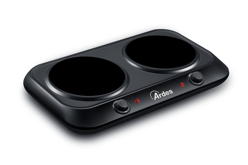 ARDES AR1F402    FORNELLO VETROCERAMICA 2PIASTRE X19CM NERO 2400W