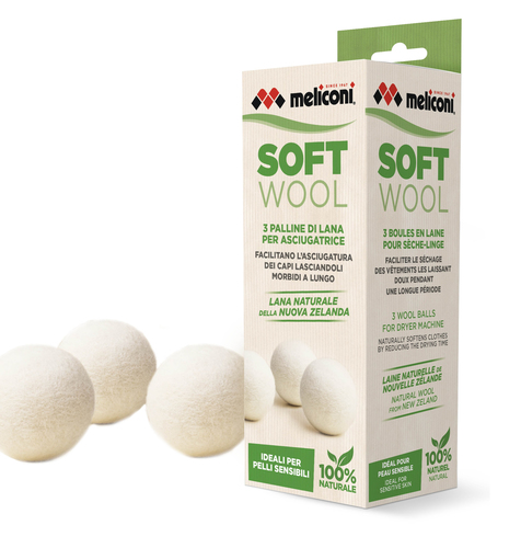 MELICONI 621026BA   SFERE ECO WOOL 3 PEZZI PER ASCIUGATRICECF006