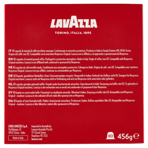 LAVAZZA 7019       CAPS NCC ALU ROSSA BOX MAXI 80      COMCF003