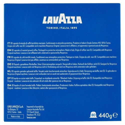 LAVAZZA 7021BOX80A CAPS NCC ALU CREMA E GUSTO FORTE BOX MACF003