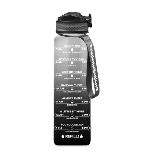 STEELBOTTLE MWB.1L2BW  BORRACCIA MOTIVAZIONALE 1L BLACKWHITE